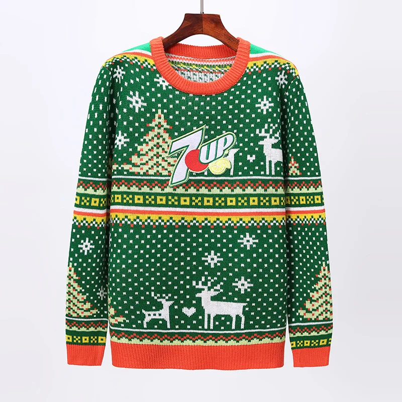 Customize Christmas Holiday Knitted Sweater Ugly Pullover Winter Casual O-neck Long Sleeve Wool Man Sweaters