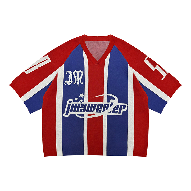 Retro Soccer Jersey Knit Top