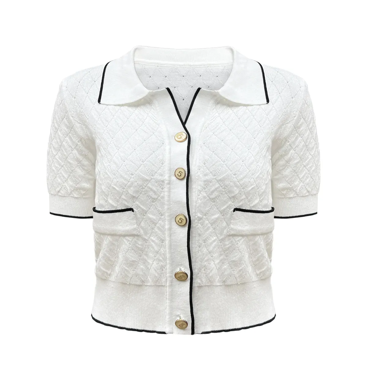 Black and White Trim Cardigan