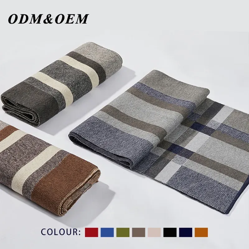 Custom Color Block Scarf: Minimalist Plaid Winter Shawl All Colors