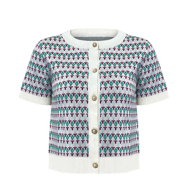 custom-vintage-floral-jacquard-knit-short-cardigan-cyan