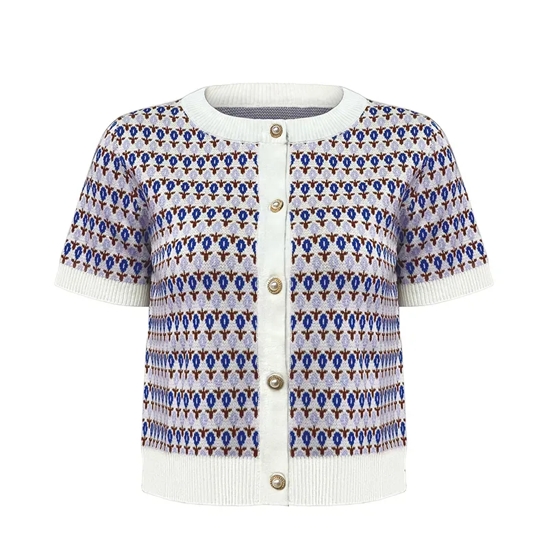 custom-vintage-floral-jacquard-knit-short-cardigan-blue