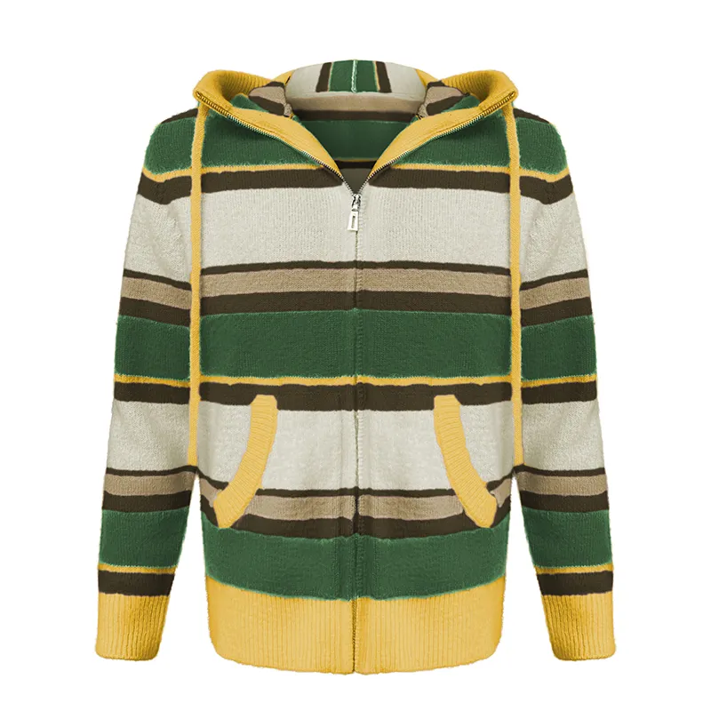 custom-striped-zip-up-hooded-knit-cardigan-yellow