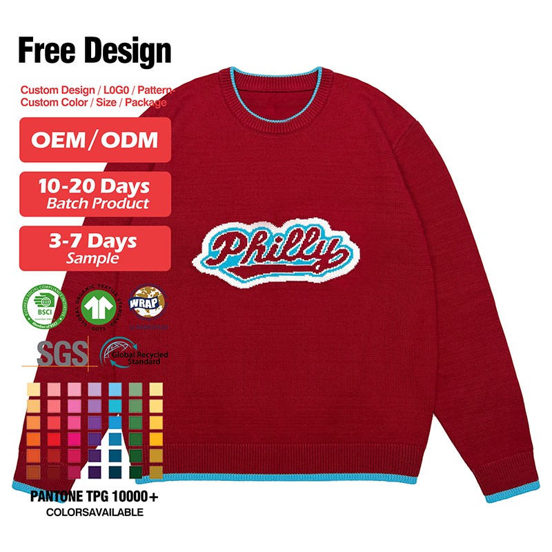 custom-graphic-letter-knit-sweater-with-contrast-trim-red