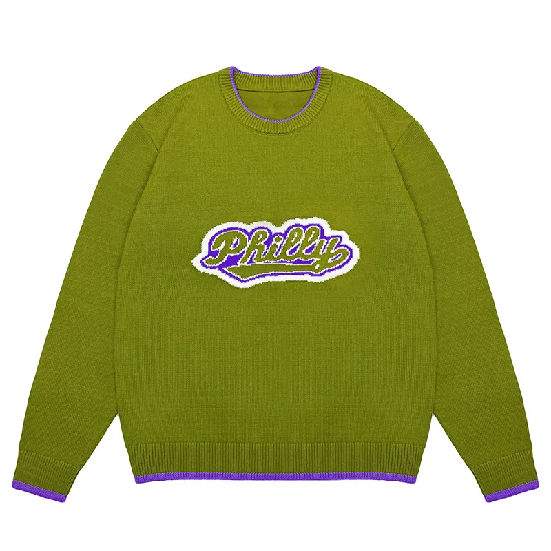 custom-graphic-letter-knit-sweater-with-contrast-trim-light-green