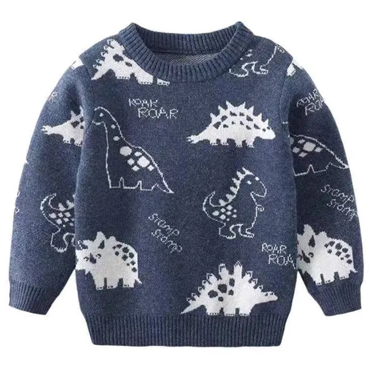 custom-kids-dinosaur-jacquard-knit-sweater-blue