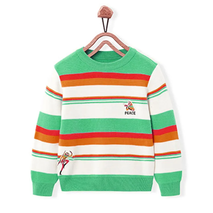 custom-kids-striped-graphic-knit-sweater-green