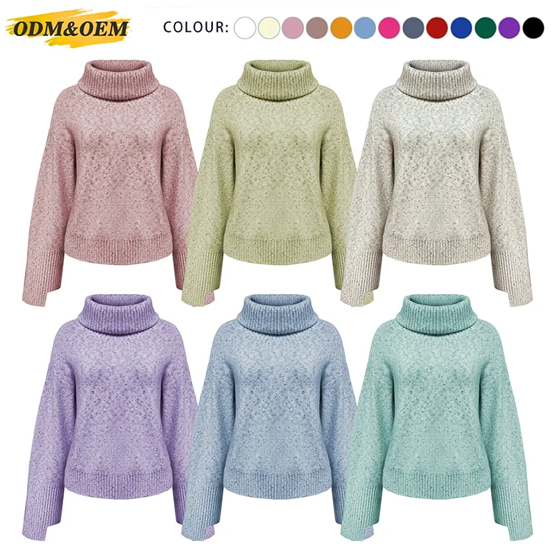 roll-neck-speckled-knit-sweater-oem-manufacturer