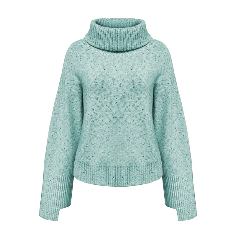 roll-neck-speckled-knit-sweater-oem-manufacturer-cyan
