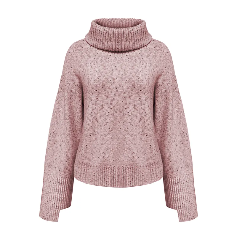 roll-neck-speckled-knit-sweater-oem-manufacturer-pink