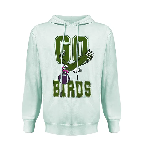 varsity football graphic pullover hoodie green
