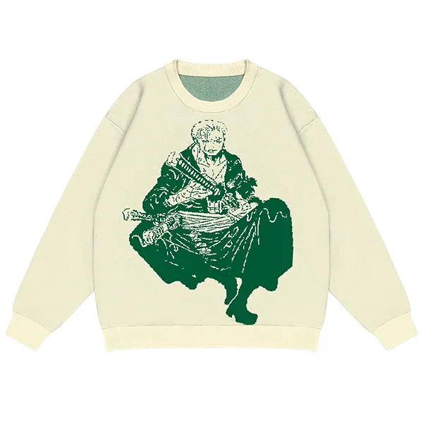 oversized anime jacquard knit pullover front