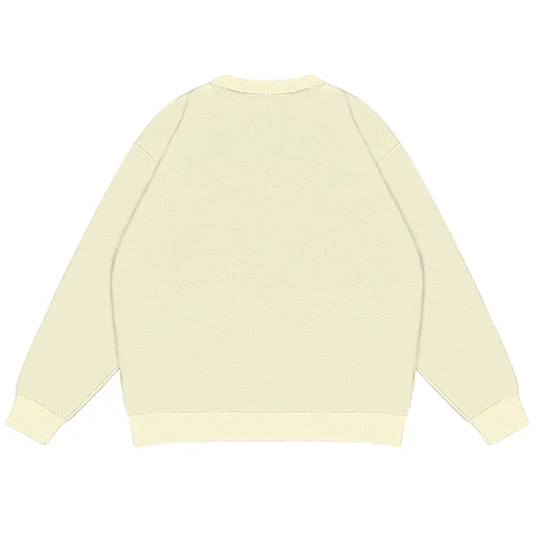 oversized anime jacquard knit pullover back