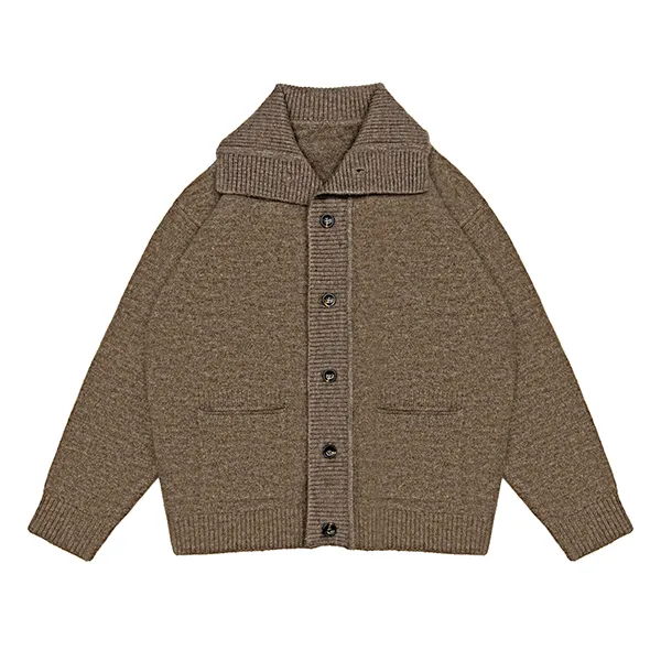 shawl collar knitwear cardigan with pockets and buttons
