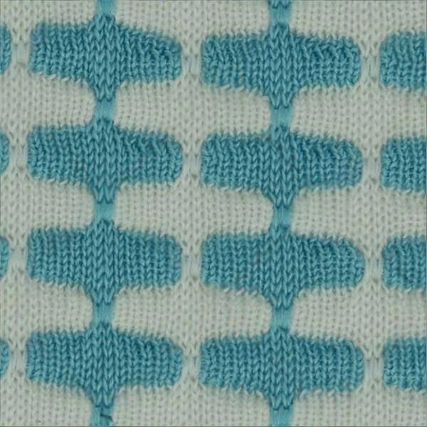 Cobalt Diamond-and-Column Pattern Sweater