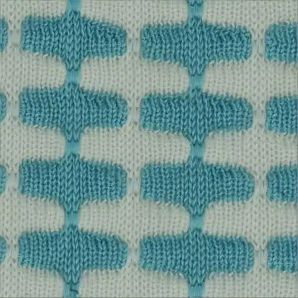 Cobalt Diamond-and-Column Pattern Sweater