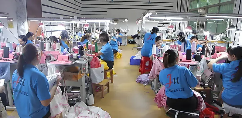 Precision circular knit integration at our knitwear factory