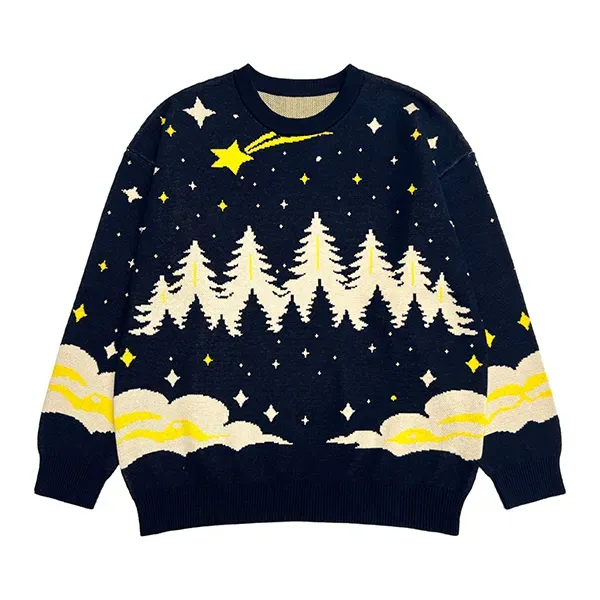 Starry Forest Intarsia Knitwear Custom
