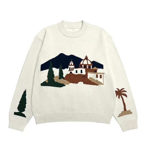 Mediterranean Town Intarsia Knit