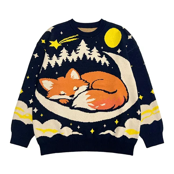 Custom Sleeping Fox Graphic Pullover