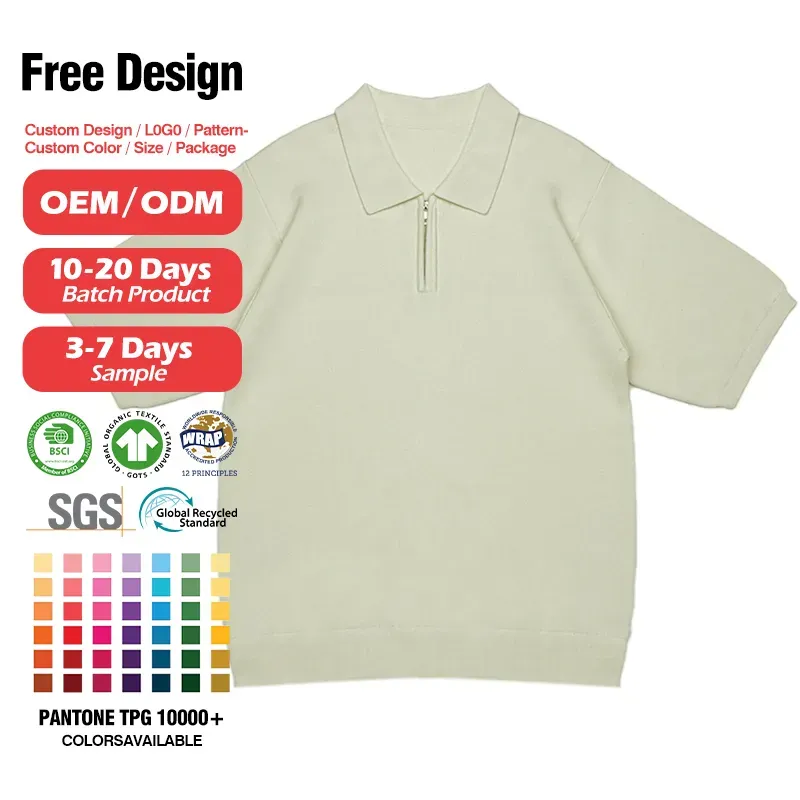 Minimalist Quarter-Zip Short Sleeve 14GG Knit Polo