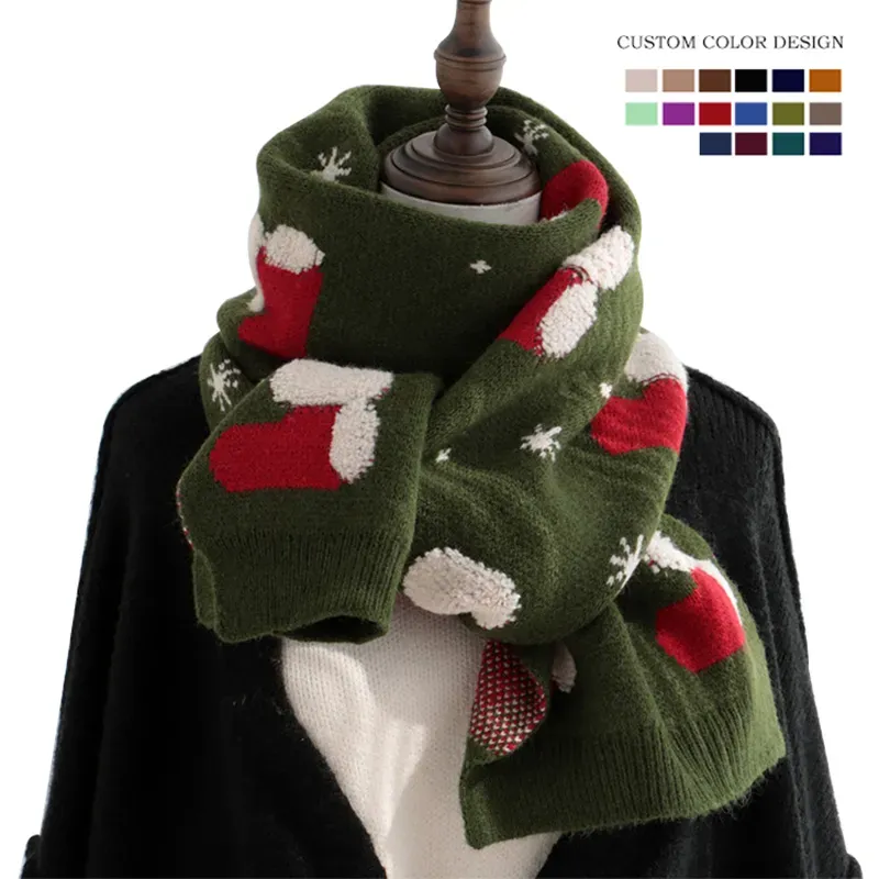 Custom Christmas Jacquard Scarf: Festive Winter Gift Shawl
