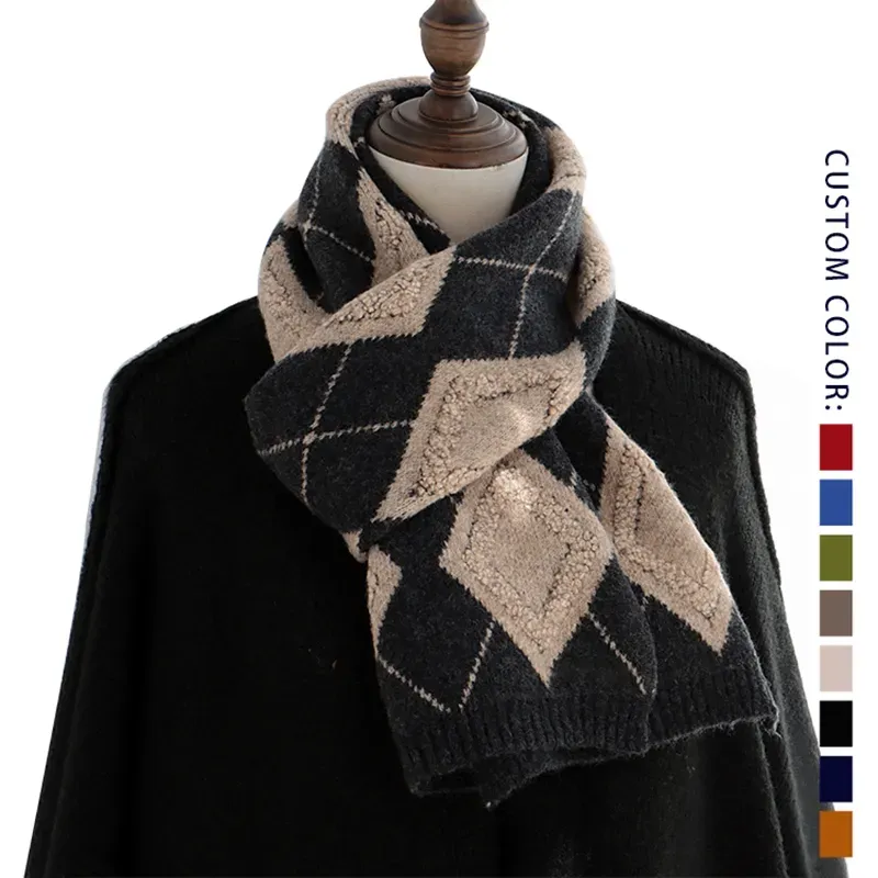 Custom Argyle Knit Scarf: Brushed Winter Muffler