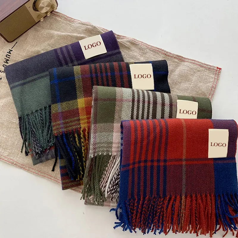 custom-plaid-woven-scarf-wholesale-tartan-winter-shawl