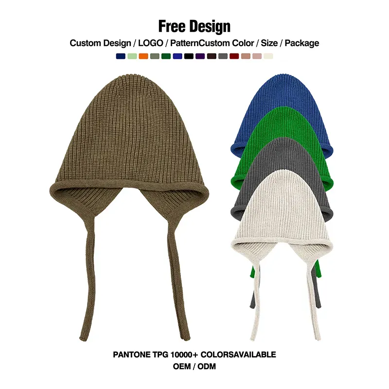 Custom Earflap Beanie: Wholesale Ribbed Aviator Hat