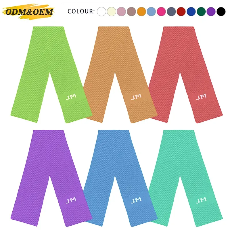 Custom Ribbed Logo Knit Scarf Vibrant 12GG Winter Neckwear