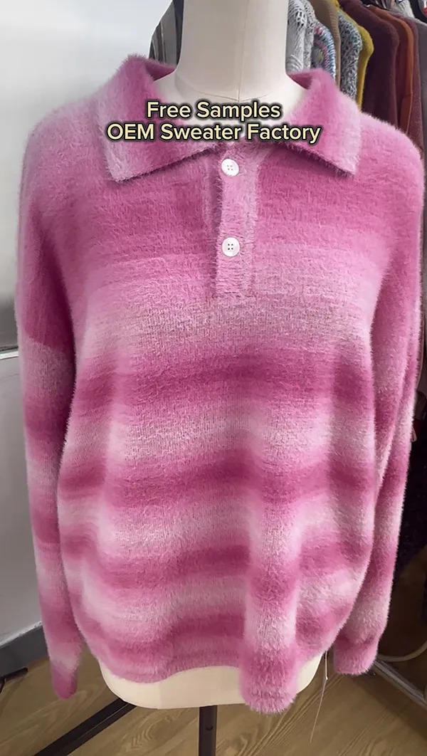 oem-womens-sweater-manufacturer-pink-fuzzy-polo