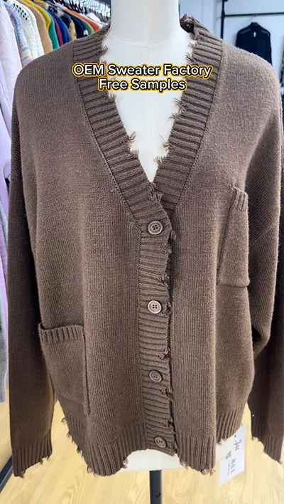 wool sweater manufacturer custom distressed cardigans