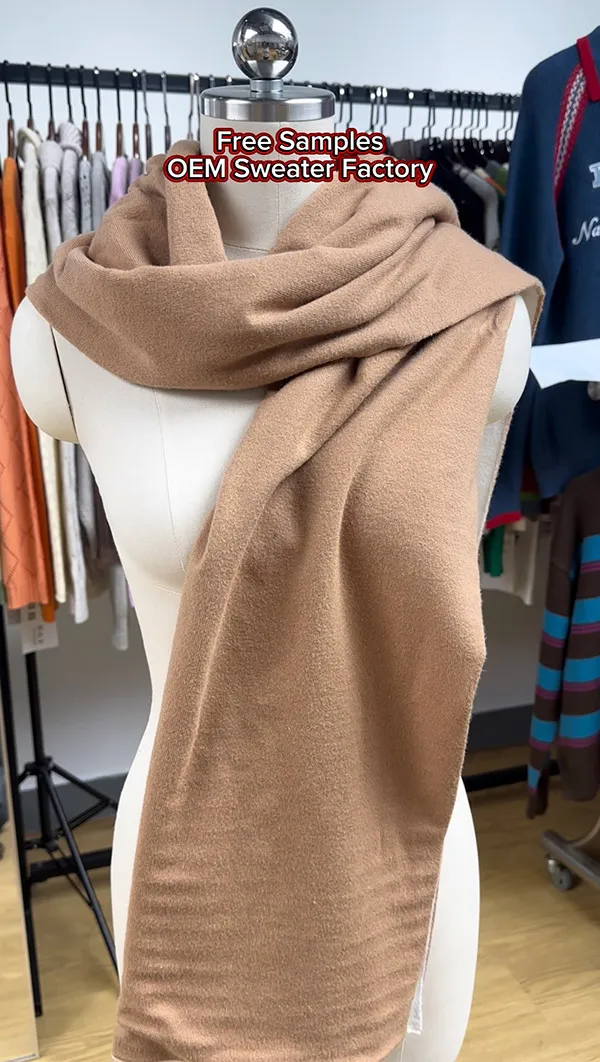 custom knit sweater manufacturer camel scarf
