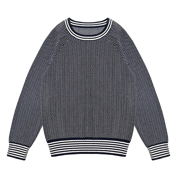 varsity textured raglan knit pullover