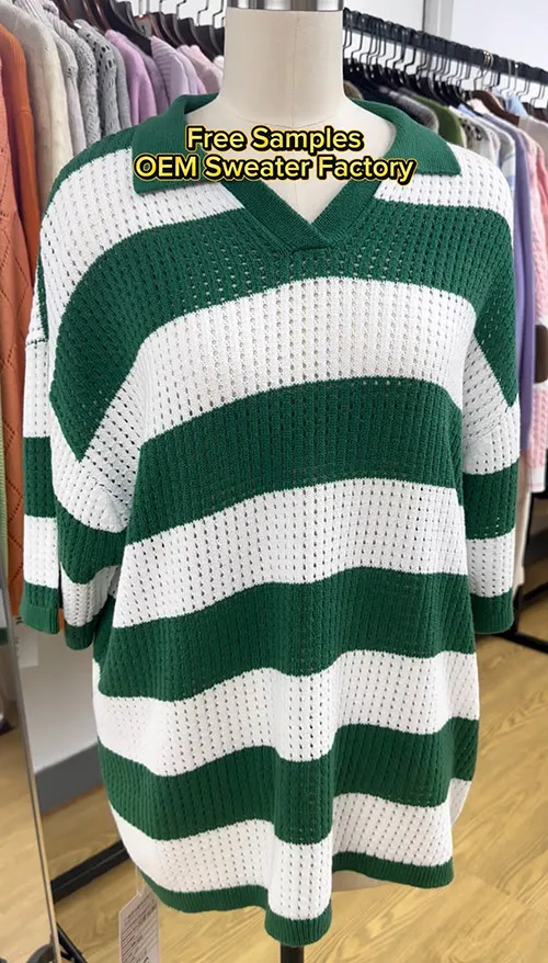open knit sweater manufacturer custom polo knitwear