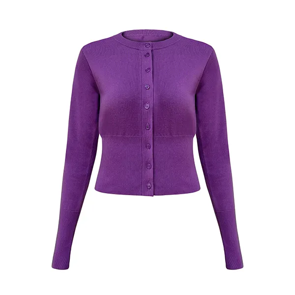 cropped fine knit button cardigan