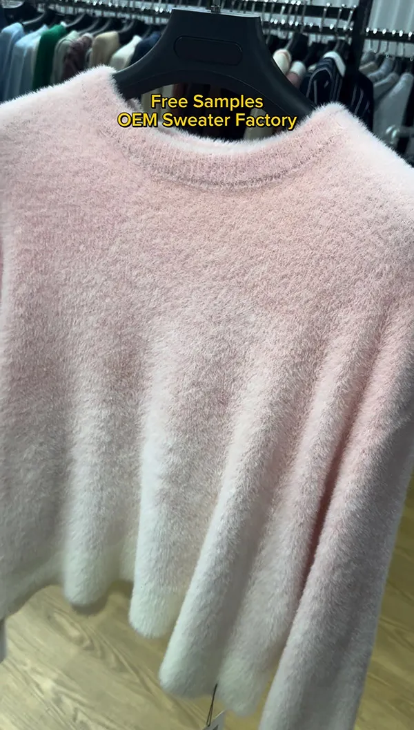 Pink(Blue) Sweater Women Knitwear OEM Manufacturer
