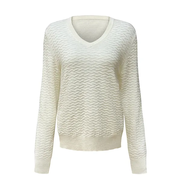 v neck chevron ribbed knit pullover