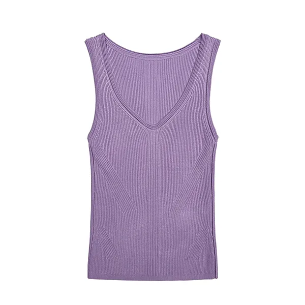 sleeveless v-neck ribbed knit tank top slim fit cami