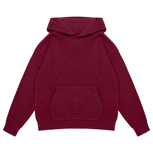 knitted hoodie pullover sweater with kangaroo pocket