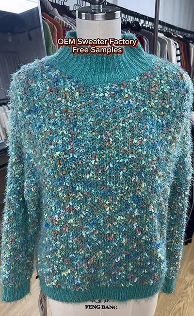 Teal Sweater Low MOQ Knitwear Manufacturer