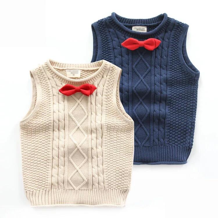 Cable Knit Kids Sleeveless Vest 1