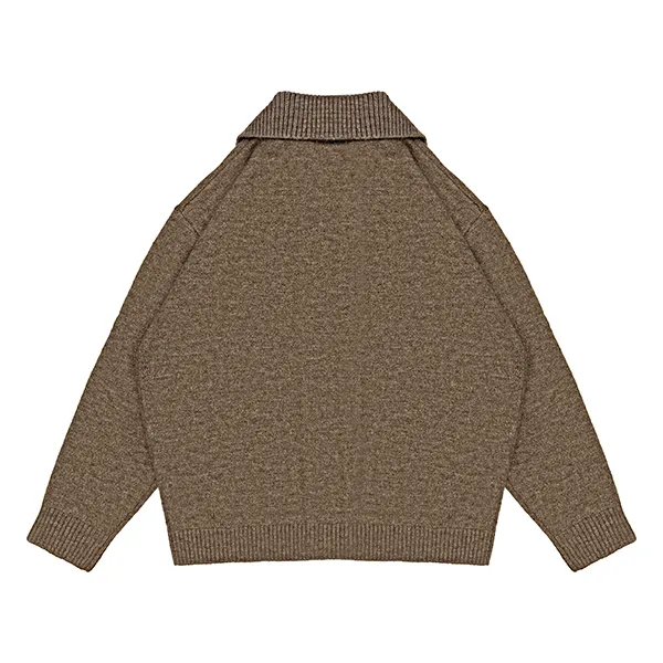 shawl collar knitwear cardigan with pockets and buttons back