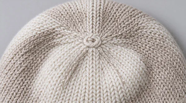 Precision computer-controlled 6-dart crown shaping on arctic beanie
