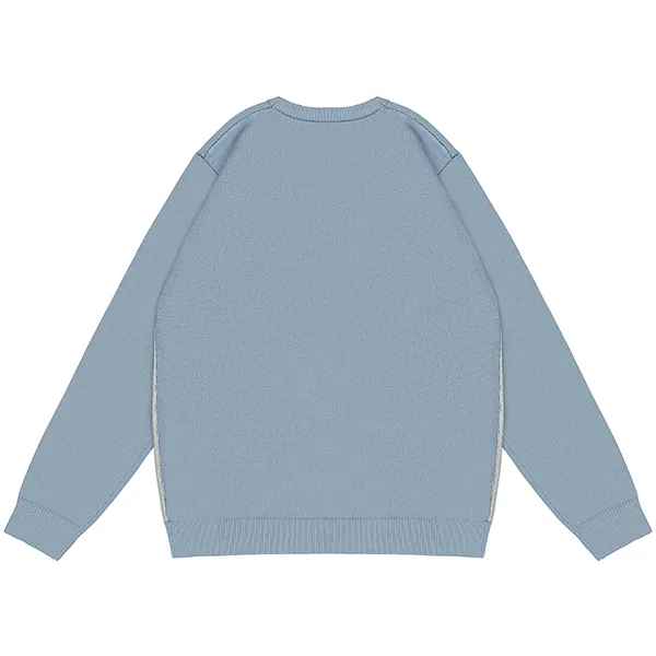 ski mountain winter scene jacquard knitted pullover sweater back