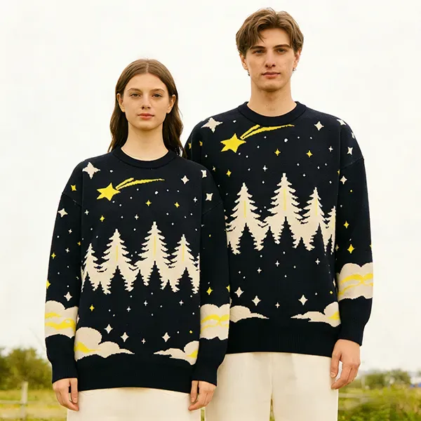 Custom Starry Forest Intarsia Knitwear