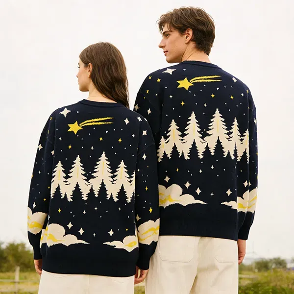 Custom Sleeping Fox Graphic Pullover Behind