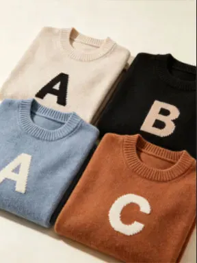 Custom Intarsia Logo Sweaters with Low MOQ 2026