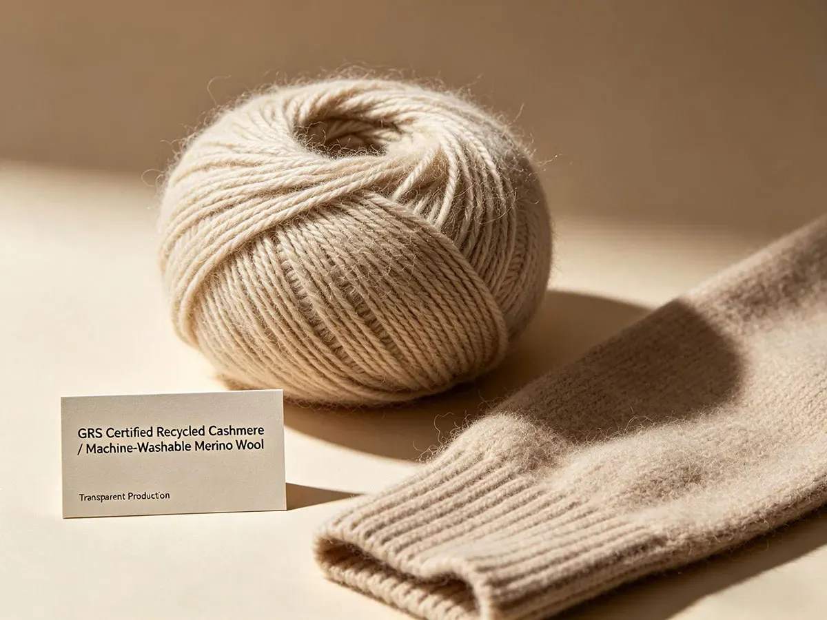 GRS Certified Recycled Cashmere/Machine-Washable Merino Wool