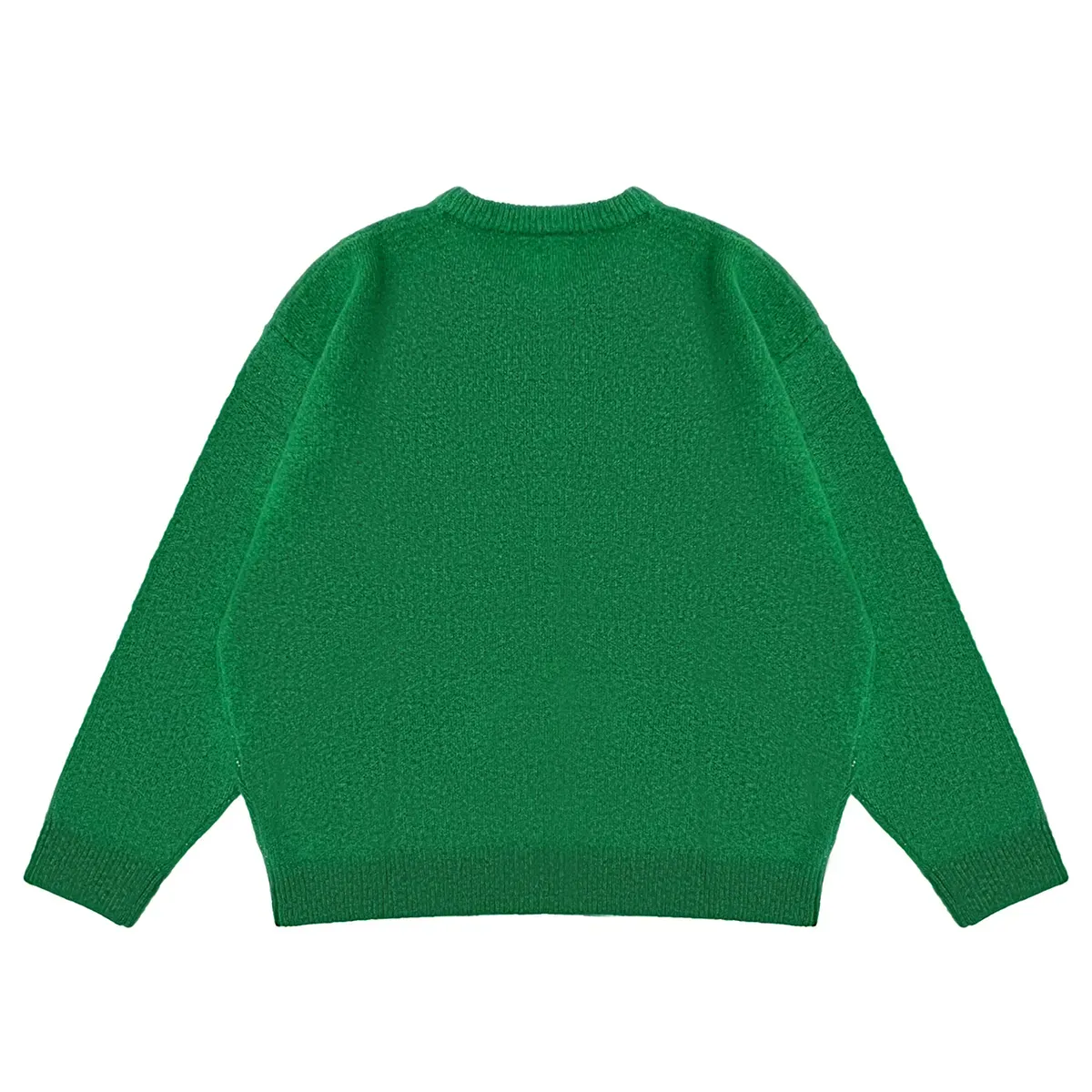 American Retro Jacquard Lettering Chunky Streetwear Sweater Back